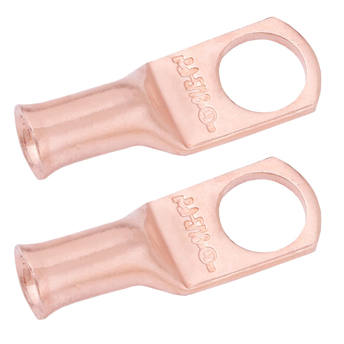 8 AWG (8 Gauge) 5/16" Stud, Bare Copper Battery Cable Ends, Wire Lugs, Heavy Duty, MD0856U