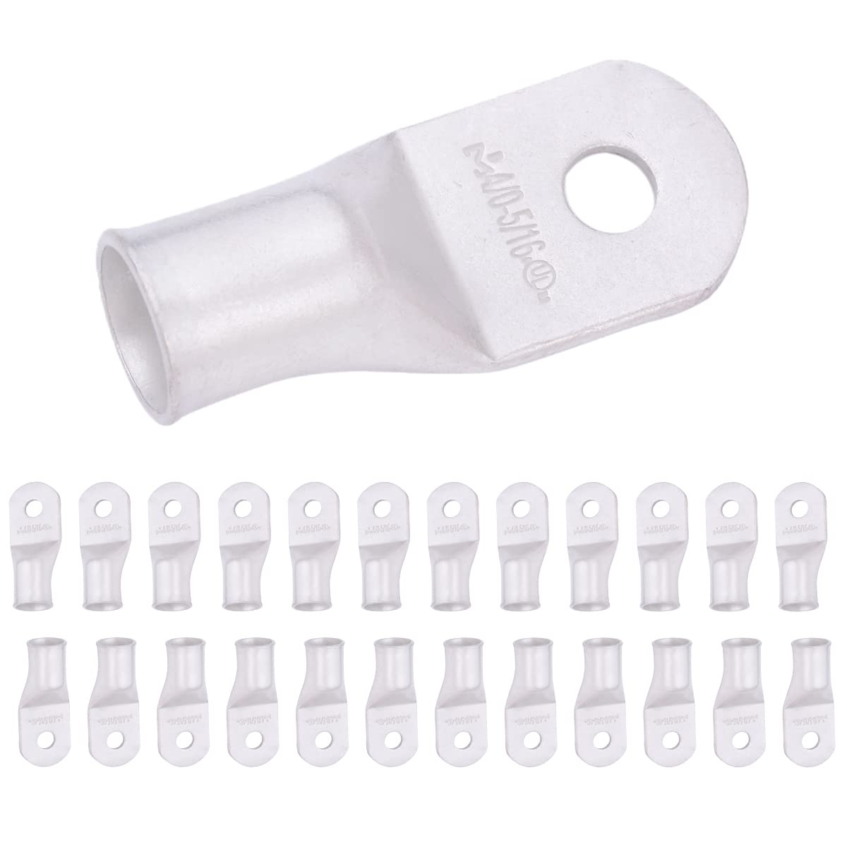 4/0 AWG (0000 Gauge) 5/16" Stud, Tinned Copper Battery Cable Ends, Wire Lugs, Marine Grade, MD4056P