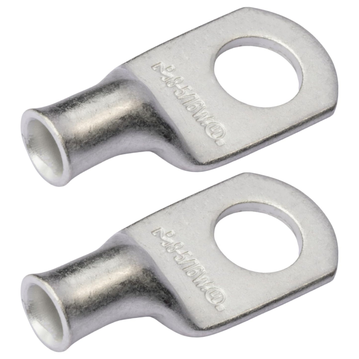 8 AWG (8 Gauge) 5/16" Stud, (Wide Pad) Tinned Copper Battery Cable Ends, Wire Lugs, Marine Grade, MD0856PW