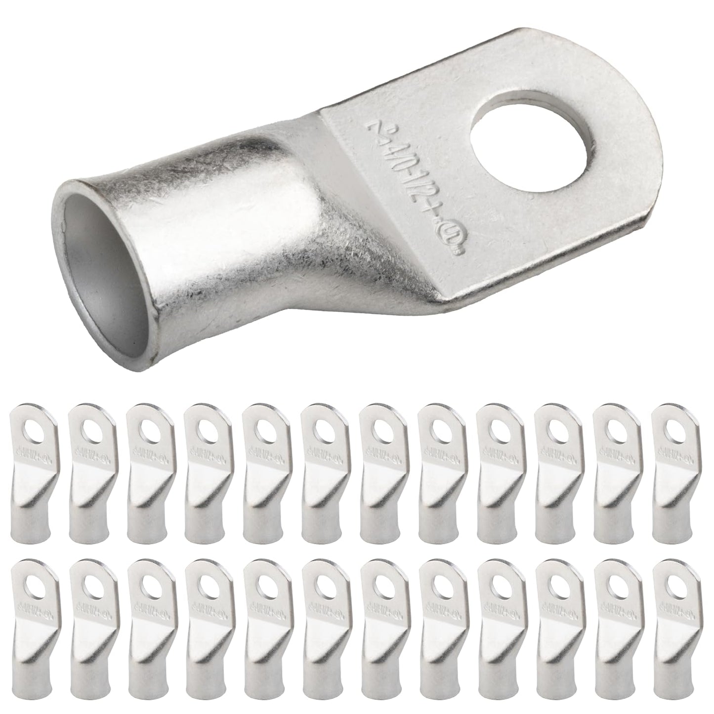 4/0 AWG (0000 Gauge) (XL), 1/2" Stud, Tinned Copper Battery Cable Ends, Wire Lugs, Marine Grade, MD4012PXL