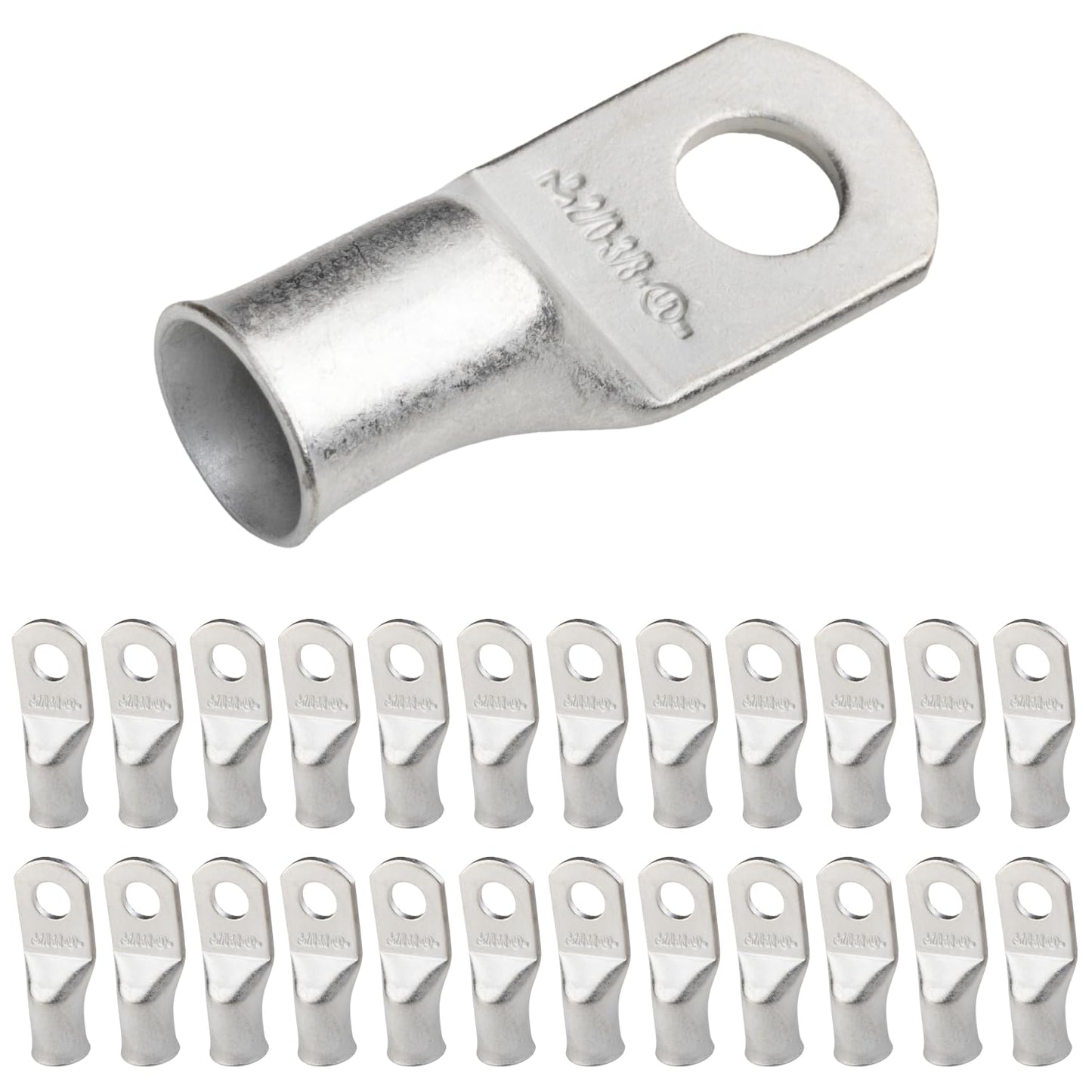 2/0 AWG (00 Gauge) 3/8" Stud, Tinned Copper Battery Cable Ends, Wire Lugs, Marine Grade, MD2038P