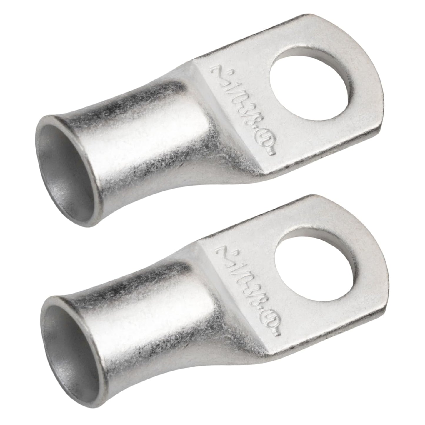 1/0 AWG (0 Gauge) 3/8" Stud, Tinned Copper Battery Cable Ends, Wire Lugs, Marine Grade, MD1038P