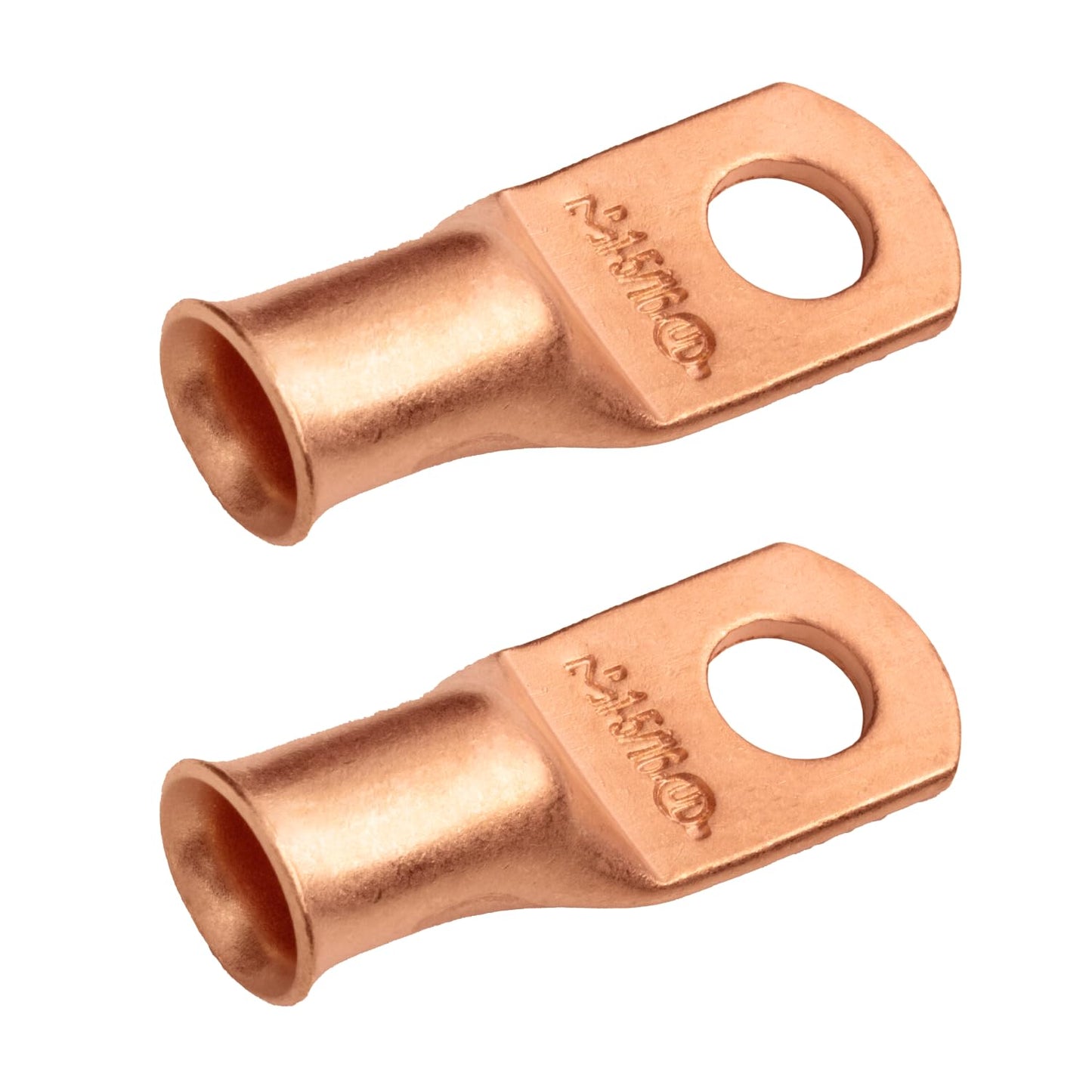 1AWG (1 Gauge) 5/16" Stud, Bare Copper Battery Cable Ends, Wire Lugs, Heavy Duty, MD0156U