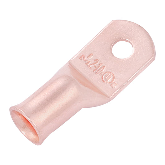 2 AWG (2 Gauge) #10 Stud, Bare Copper Battery Cable Ends, Wire Lugs, Heavy Duty, MD0210U