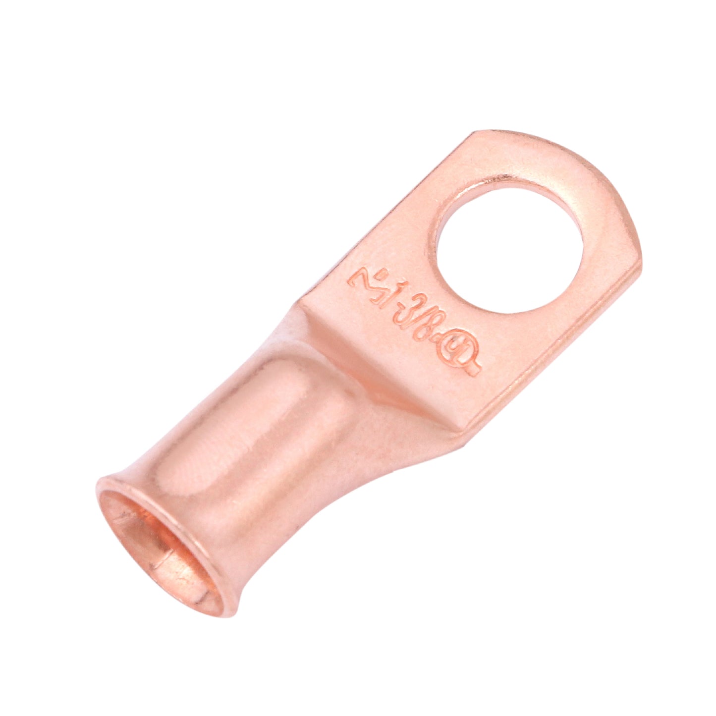1AWG (1 Gauge) 3/8" Stud, Bare Copper Battery Cable Ends, Wire Lugs, Heavy Duty, MD0138U