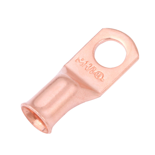 1AWG (1 Gauge) 3/8" Stud, Bare Copper Battery Cable Ends, Wire Lugs, Heavy Duty, MD0138U
