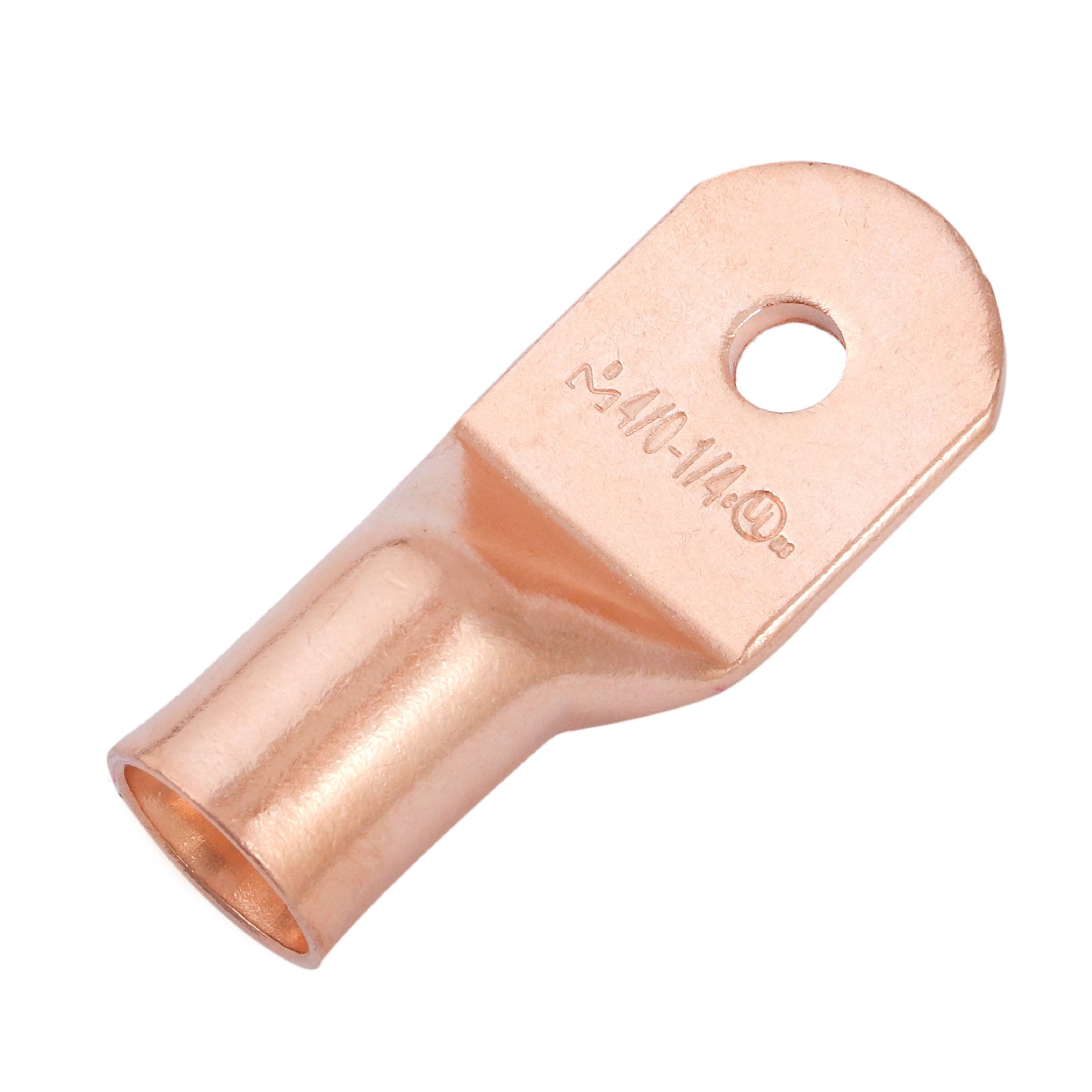 4/0 AWG (0000 Gauge) 1/4" Stud, Bare Copper Battery Cable Ends, Wire Lugs, Heavy Duty, MD4014U