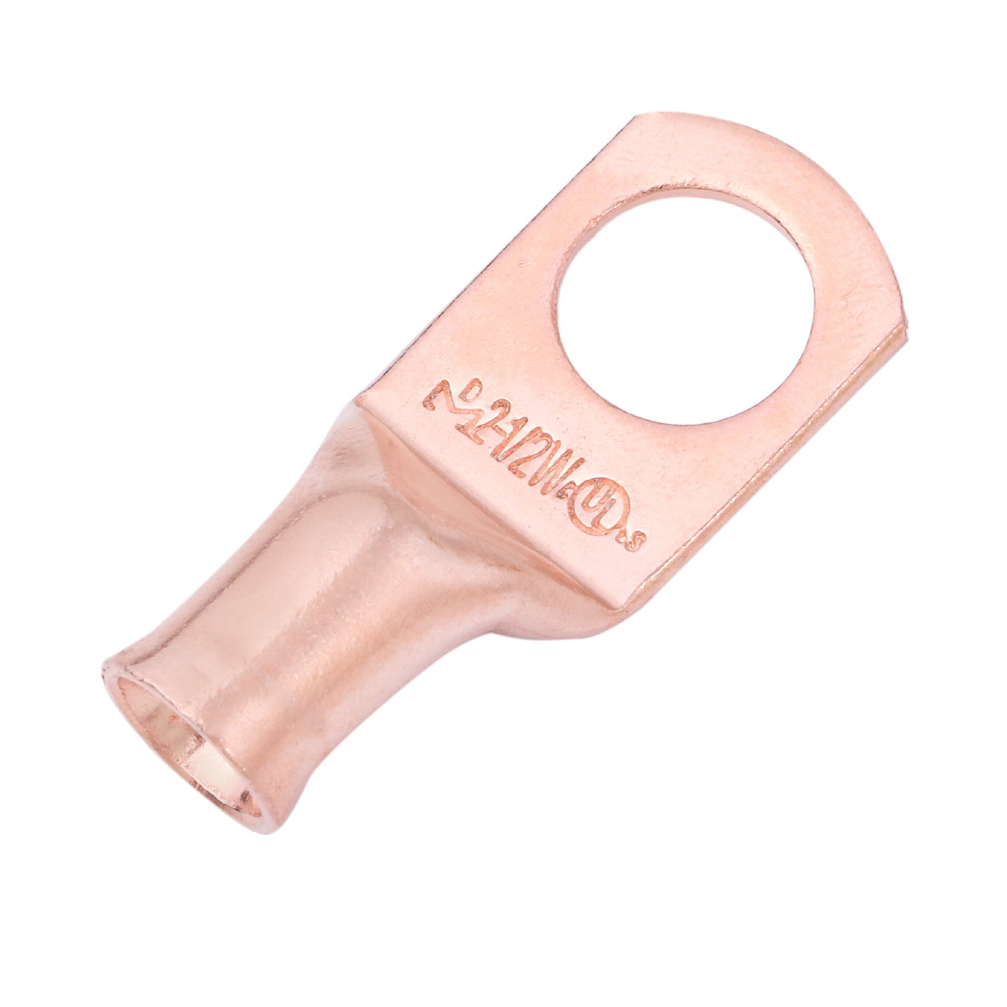 2 AWG (2 Gauge) 1/2" Stud, Bare Copper Battery Cable Ends, Wire Lugs, Heavy Duty, MD0212UW