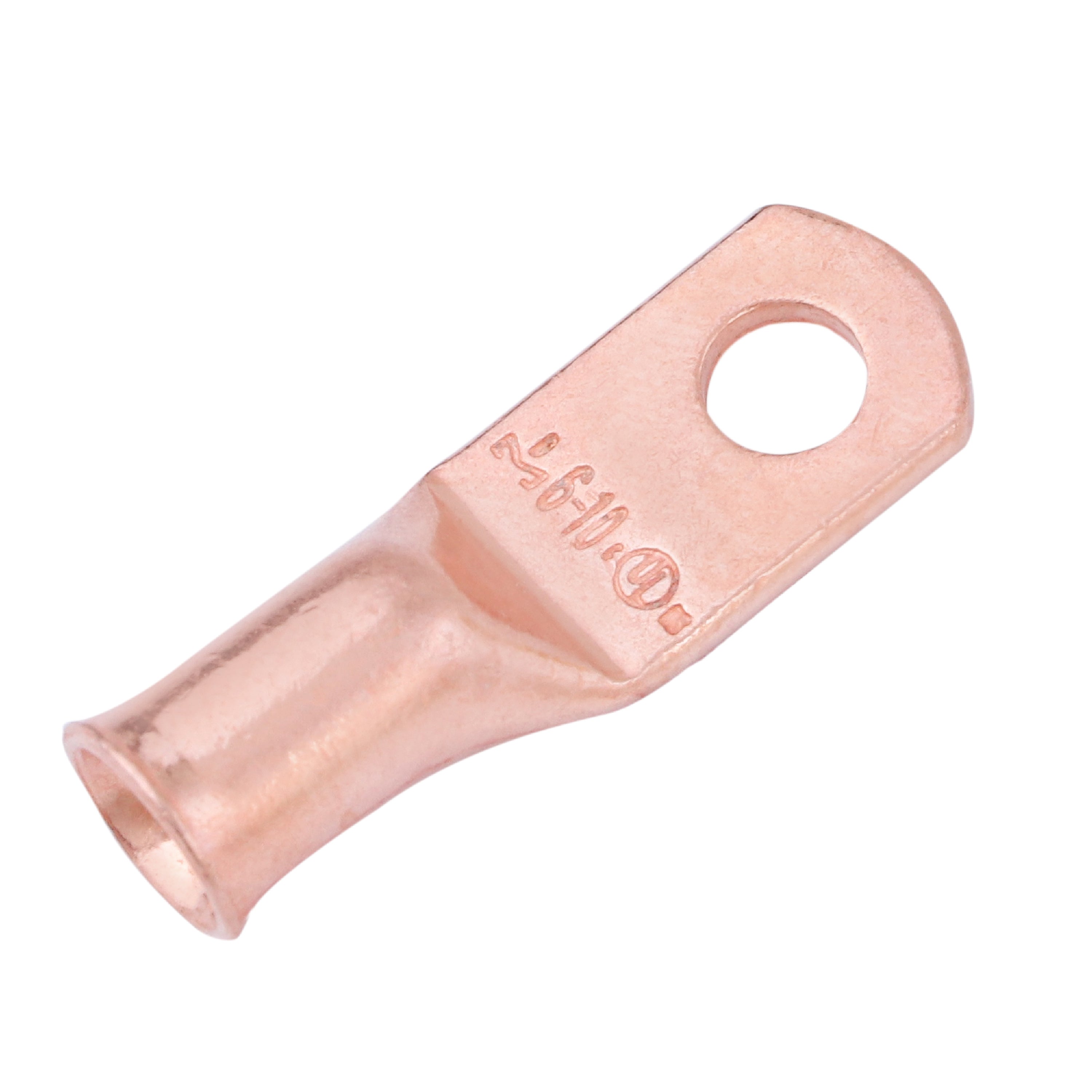 6 AWG, #10 Stud, Bare Copper Battery Cable Ends, Wire Lugs