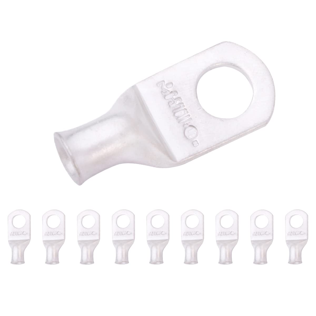 6 AWG (6 Gauge) 5/16" Stud, (Wide Pad) Tinned Copper Battery Cable Ends, Wire Lugs, Marine Grade, MD0656PW