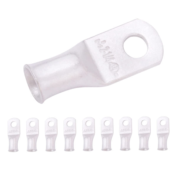 2 AWG (2 Gauge) 1/4" Stud, Tinned Copper Battery Cable Ends, Wire Lugs, Marine Grade, MD0214P