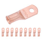 4 AWG (4 Gauge) #10 Stud, Bare Copper Battery Cable Ends, Wire Lugs, Heavy Duty, MD0410U