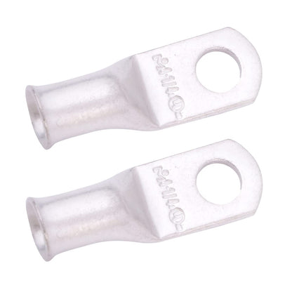 4 AWG (4 Gauge) 1/4" Stud, Tinned Copper Battery Cable Ends, Wire Lugs, Marine Grade, MD0414P