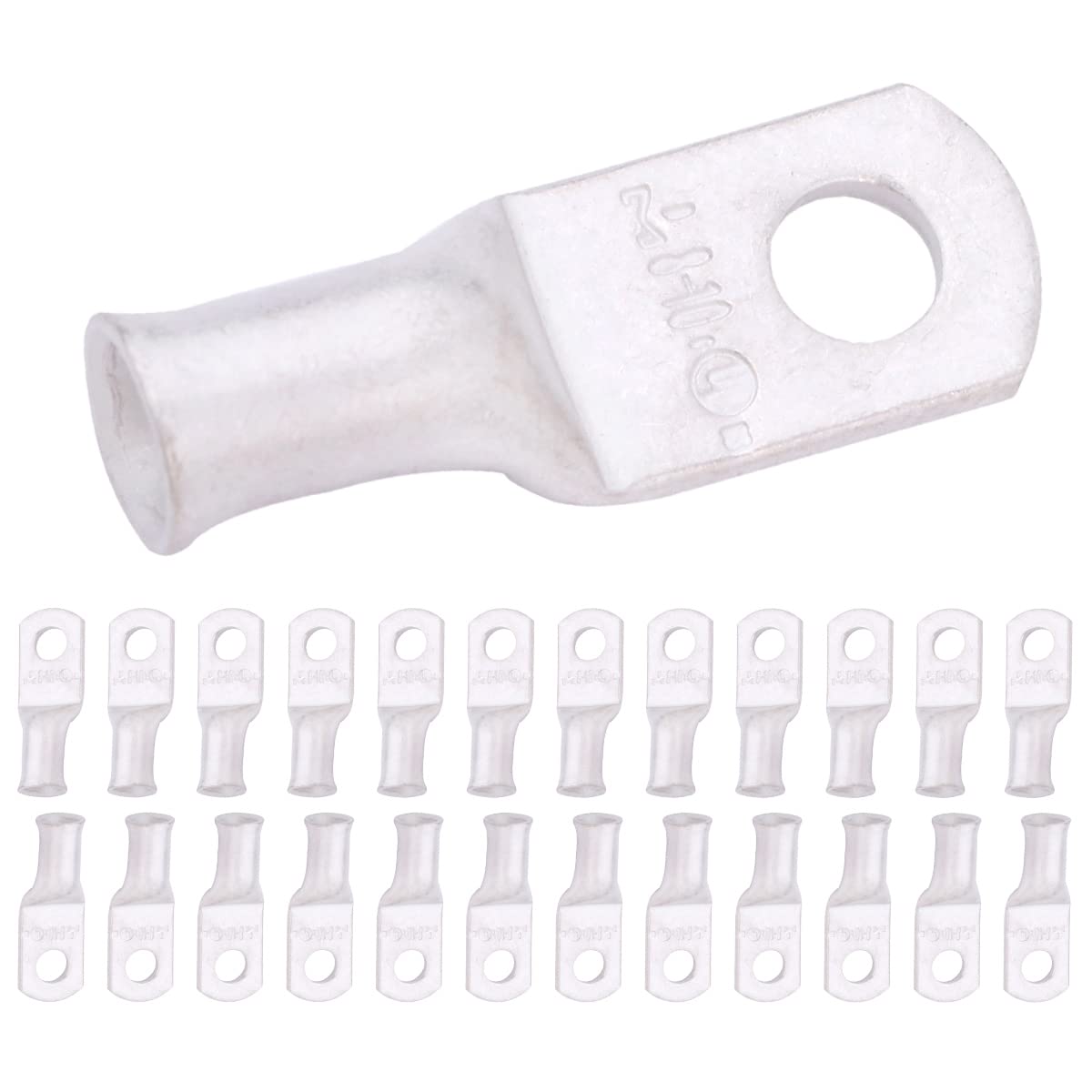 8 AWG (8 Gauge) #10 Stud, Tinned Copper Battery Cable Ends, Wire Lugs, Marine Grade, MD0810P