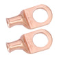 6 AWG (6 Gauge) 1/2" Stud, Bare Copper Battery Cable Ends, Wire Lugs, Heavy Duty, MD0612UX