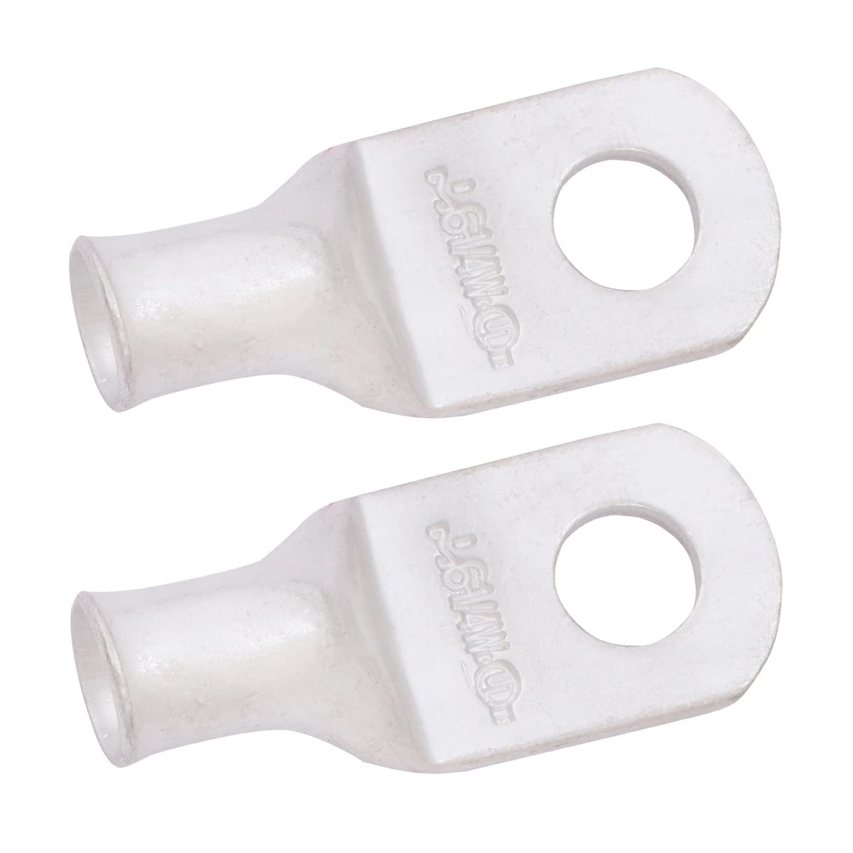 6 AWG (6 Gauge) 1/4" Stud, (Wide Pad) Tinned Copper Battery Cable Ends, Wire Lugs, Marine Grade, MD0614PW