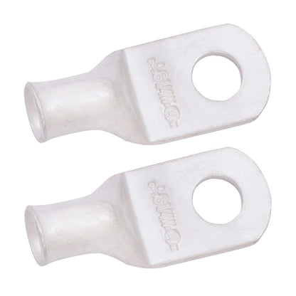6 AWG (6 Gauge) 1/4" Stud, (Wide Pad) Tinned Copper Battery Cable Ends, Wire Lugs, Marine Grade, MD0614PW
