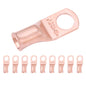 2 AWG (2 Gauge) 3/8" Stud, Bare Copper Battery Cable Ends, Wire Lugs, Heavy Duty, MD0238U