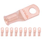 4 AWG (4 Gauge) 1/4" Stud, Bare Copper Battery Cable Ends, Wire Lugs, Heavy Duty, MD0414U