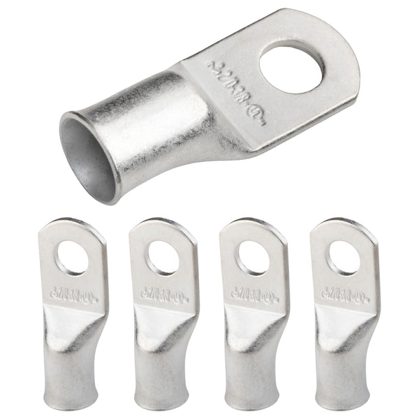 2/0 AWG (00 Gauge) 3/8" Stud, Tinned Copper Battery Cable Ends, Wire Lugs, Marine Grade, MD2038P