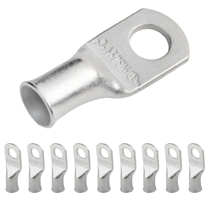 4 AWG (4 Gauge) 5/16" Stud, (Wide Pad) Tinned Copper Battery Cable Ends, Wire Lugs, Marine Grade, MD0456PW