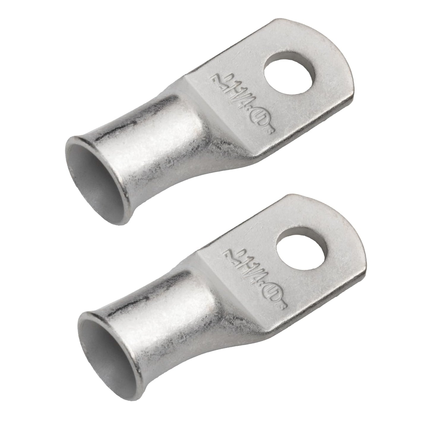 1AWG (1 Gauge) 1/4" Stud, Tinned Copper Battery Cable Ends, Wire Lugs, Marine Grade, MD0114P