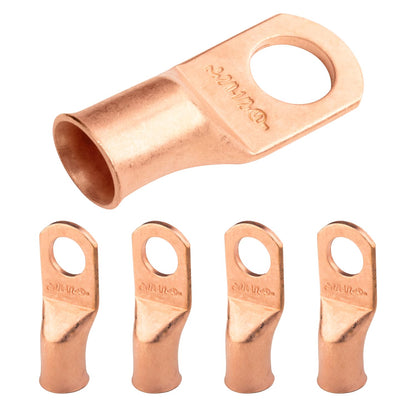 2/0 AWG (00 Gauge) 1/2" Stud, Bare Copper Battery Cable Ends, Wire Lugs, Heavy Duty, MD2012U