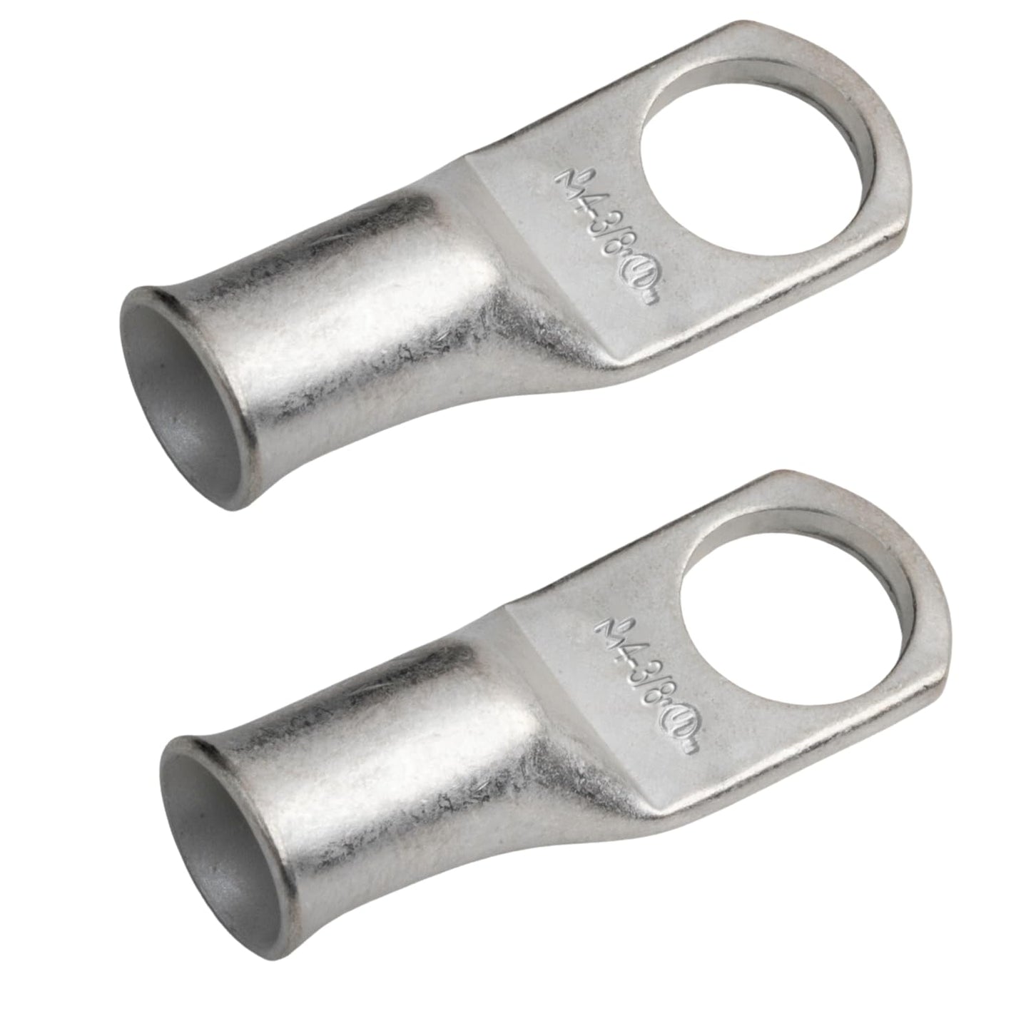 4 AWG (4 Gauge) 3/8" Stud, Tinned Copper Battery Cable Ends, Wire Lugs, Marine Grade, MD0438P
