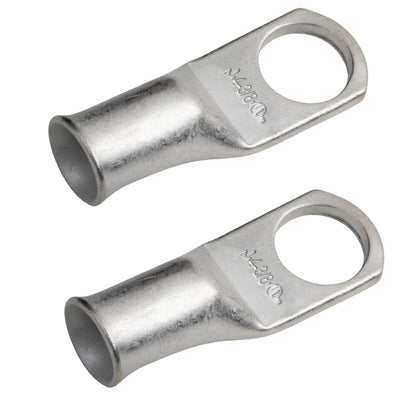 4 AWG (4 Gauge) 3/8" Stud, Tinned Copper Battery Cable Ends, Wire Lugs, Marine Grade, MD0438P