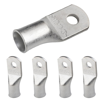 1/0 AWG (0 Gauge) 1/4" Stud, Tinned Copper Battery Cable Ends, Wire Lugs, Marine Grade, MD1014P