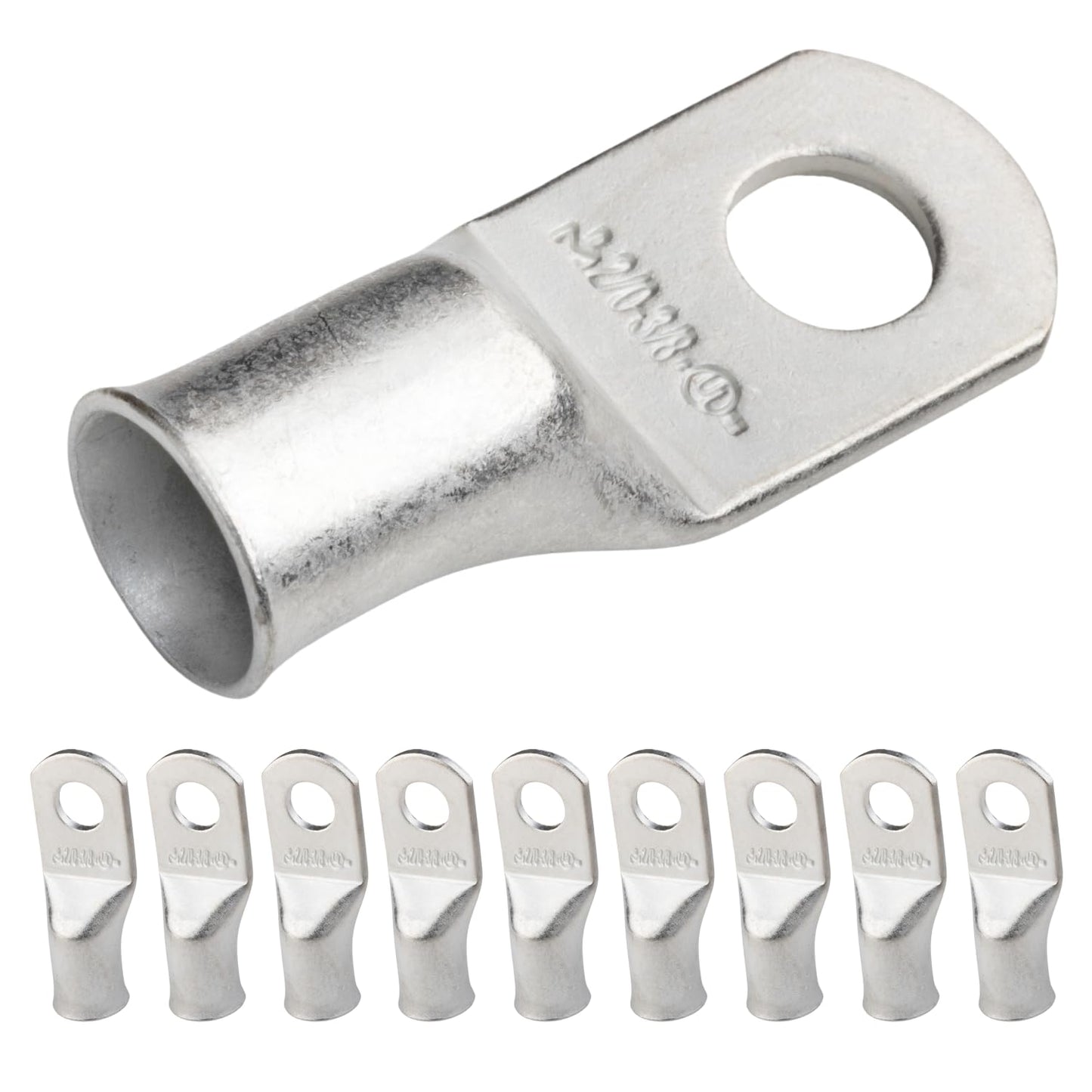 2/0 AWG (00 Gauge) 3/8" Stud, Tinned Copper Battery Cable Ends, Wire Lugs, Marine Grade, MD2038P