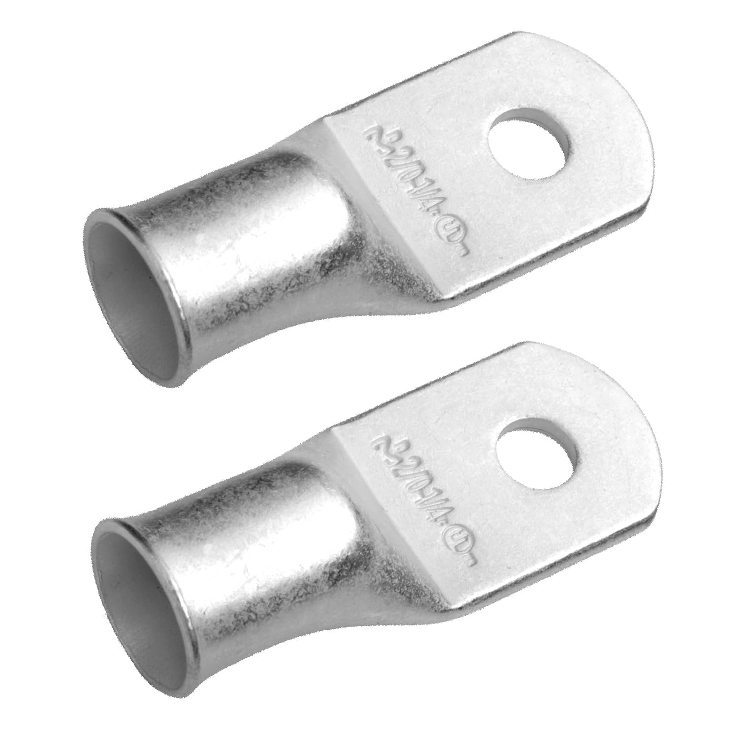 2/0 AWG (00 Gauge) 1/4" Stud, Tinned Copper Battery Cable Ends, Wire Lugs, Marine Grade, MD2014P