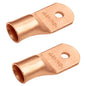 4/0 AWG (0000 Gauge) 1/4" Stud, Bare Copper Battery Cable Ends, Wire Lugs, Heavy Duty, MD4014U