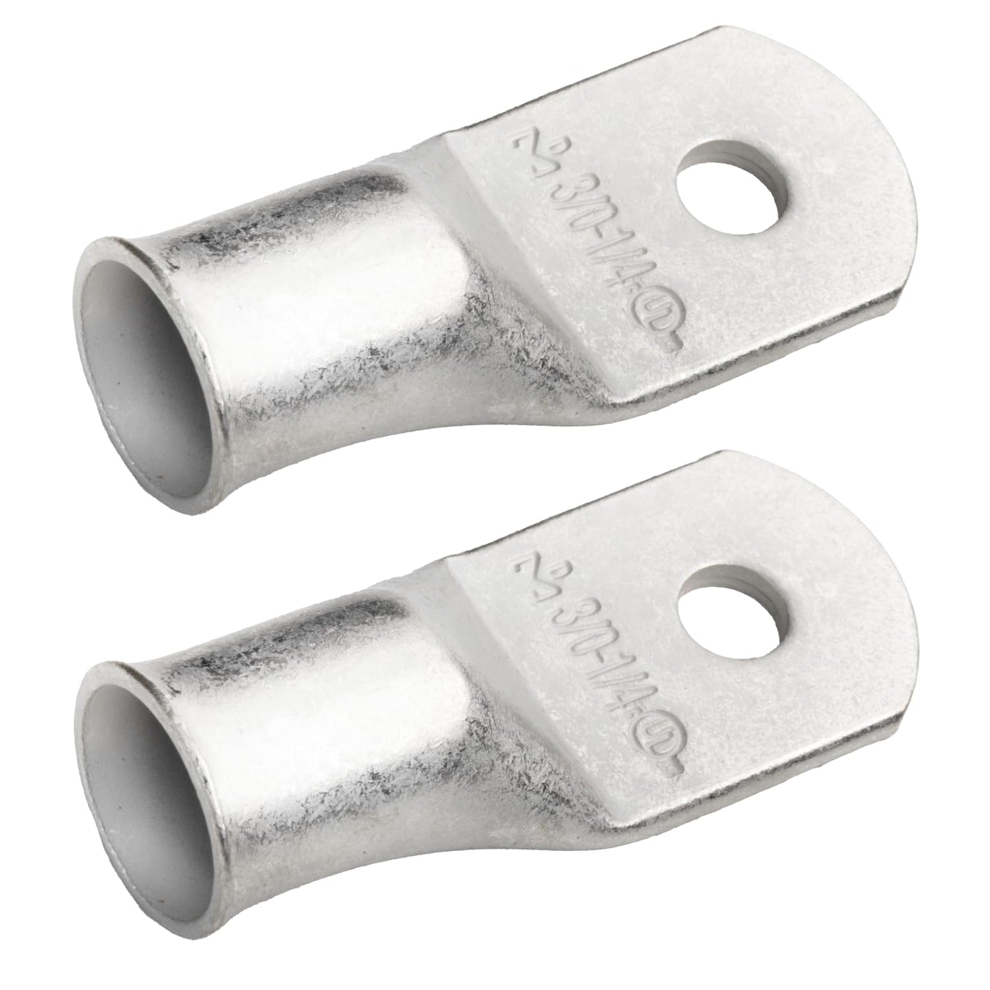 3/0 AWG (000 Gauge) 1/4" Stud, Tinned Copper Battery Cable Ends, Wire Lugs, Marine Grade, MD3014P
