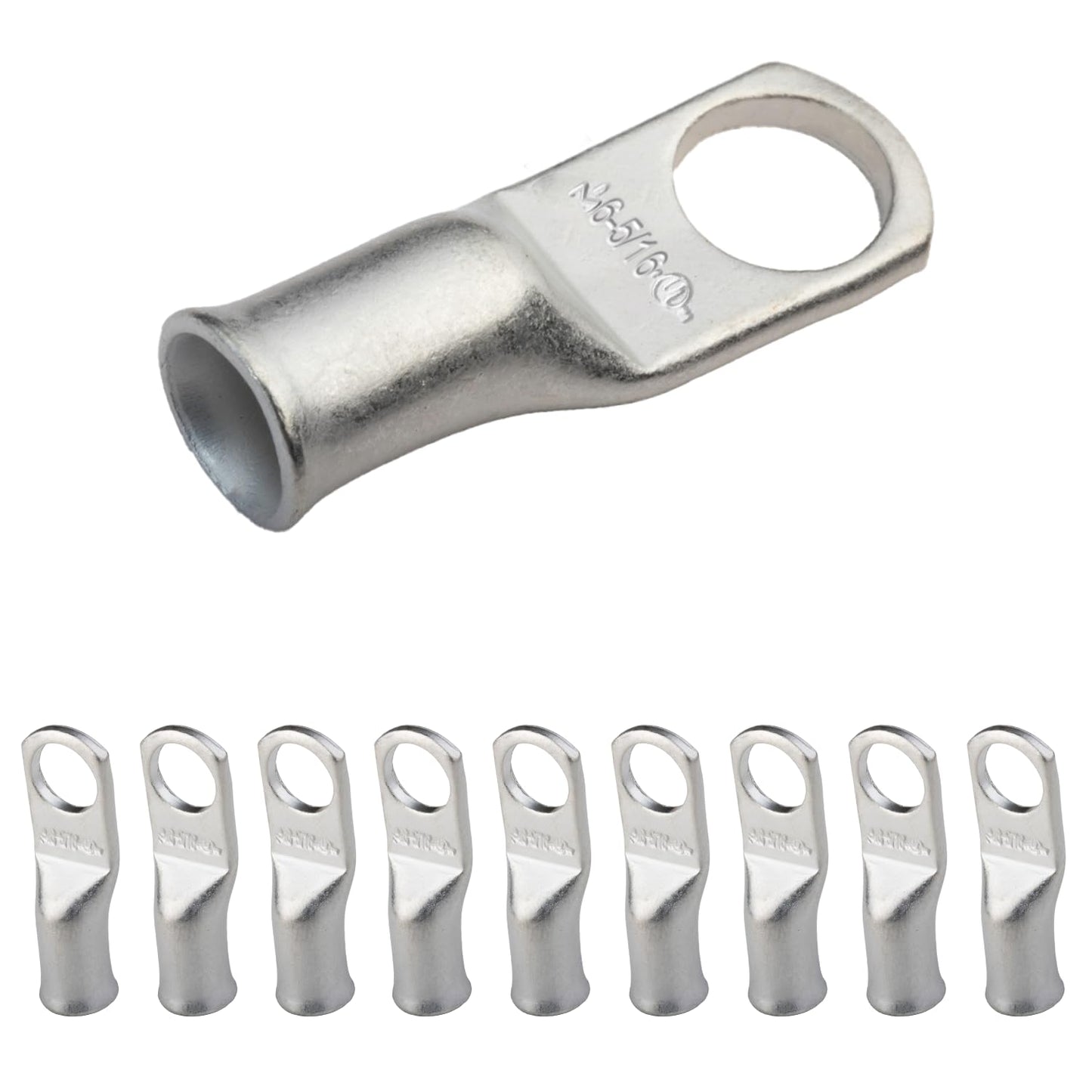 6 AWG (6 Gauge) 5/16" Stud, Tinned Copper Battery Cable Ends, Wire Lugs, Marine Grade, MD0656P