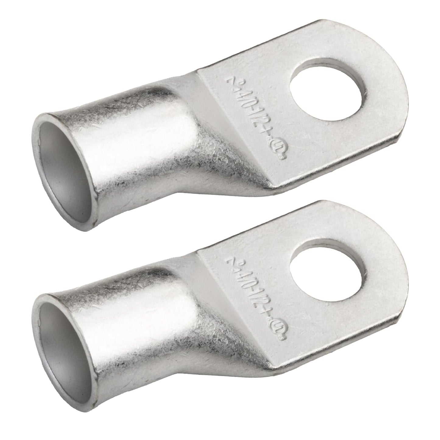 4/0 AWG (0000 Gauge) (XL), 1/2" Stud, Tinned Copper Battery Cable Ends, Wire Lugs, Marine Grade, MD4012PXL