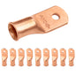1AWG (1 Gauge) #10 Stud, Bare Copper Battery Cable Ends, Wire Lugs, Heavy Duty, MD0110U