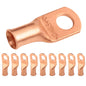 4 AWG (4 Gauge) 5/16" Stud, (Wide Pad) Bare Copper Battery Cable Ends, Wire Lugs, Heavy Duty, MD0456UW