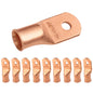 2/0 AWG (00 Gauge) 1/4" Stud, Bare Copper Battery Cable Ends, Wire Lugs, Heavy Duty, MD2014U