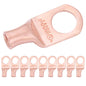 8 AWG (8 Gauge) 3/8" Stud, Bare Copper Battery Cable Ends, Wire Lugs, Heavy Duty, MD0838UW