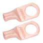 8 AWG (8 Gauge) 3/8" Stud, Bare Copper Battery Cable Ends, Wire Lugs, Heavy Duty, MD0838UW