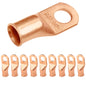 3/0 AWG (000 Gauge) 1/2" Stud, Bare Copper Battery Cable Ends, Wire Lugs, Heavy Duty, MD3012U