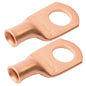 8 AWG (8 Gauge) 5/16" Stud, (Wide Pad) Bare Copper Battery Cable Ends, Wire Lugs, Heavy Duty, MD0856UW
