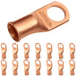 1/0 AWG (0 Gauge) 1/2" Stud, Bare Copper Battery Cable Ends, Wire Lugs, Heavy Duty, MD1012U