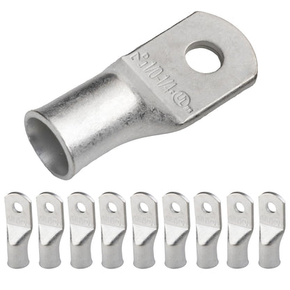 1/0 AWG (0 Gauge) 1/4" Stud, Tinned Copper Battery Cable Ends, Wire Lugs, Marine Grade, MD1014P