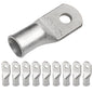 1/0 AWG (0 Gauge) 1/4" Stud, Tinned Copper Battery Cable Ends, Wire Lugs, Marine Grade, MD1014P