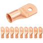 3/0 AWG (000 Gauge) 1/4" Stud, Bare Copper Battery Cable Ends, Wire Lugs, Heavy Duty, MD3014U