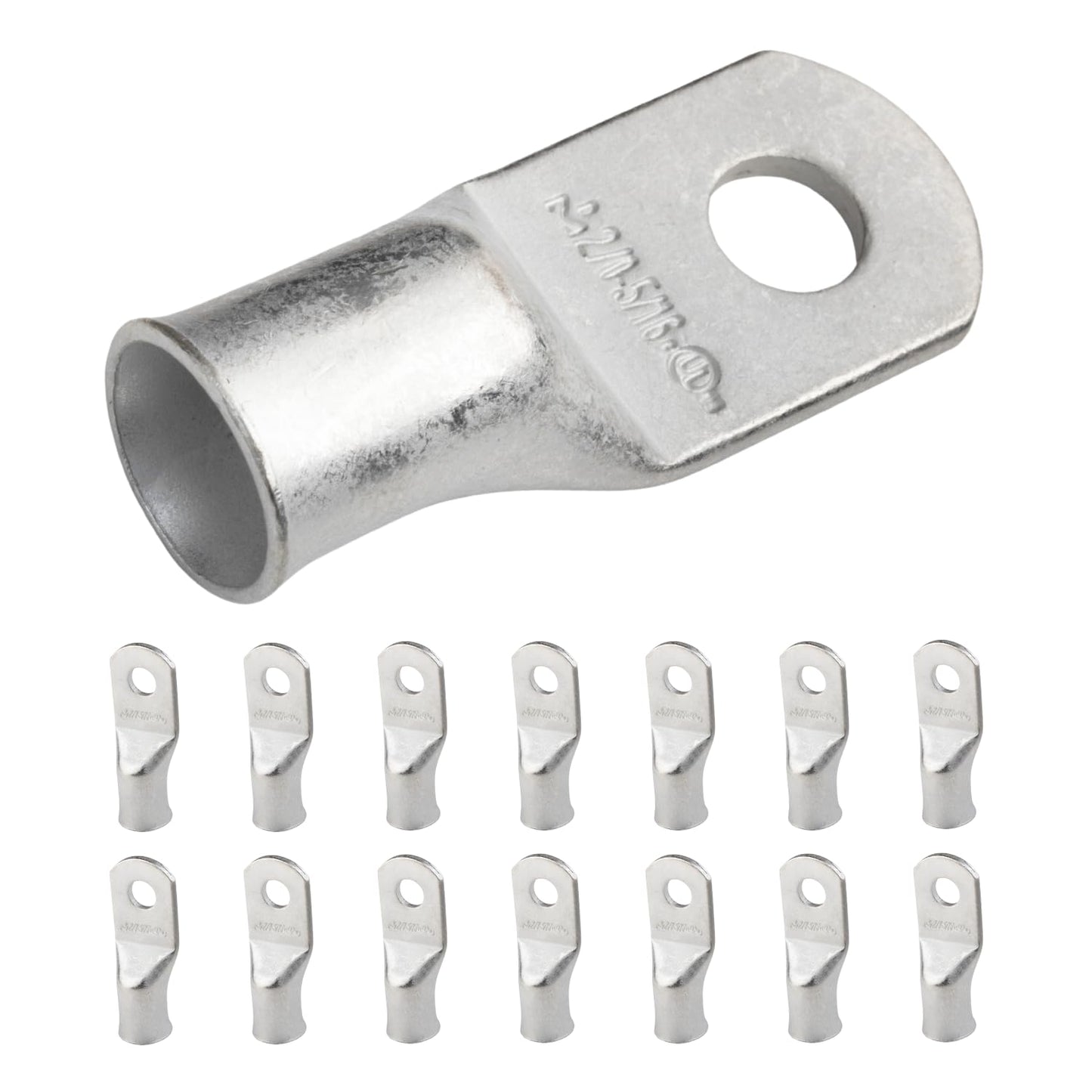 2/0 AWG (00 Gauge) 5/16" Stud, Tinned Copper Battery Cable Ends, Wire Lugs, Marine Grade, MD2056P