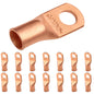 1/0 AWG (0 Gauge) 3/8" Stud, Bare Copper Battery Cable Ends, Wire Lugs, Heavy Duty, MD1038U