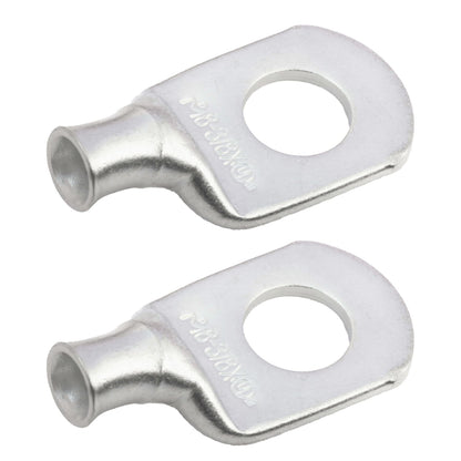8 AWG (8 Gauge) 3/8" Stud, (Wide Pad) Tinned Copper Battery Cable Ends, Wire Lugs, Marine Grade, MD0838PX